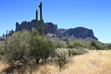 Superstition Mountains from parking lot