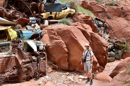 Cat Stairs canyon features many car wrecks